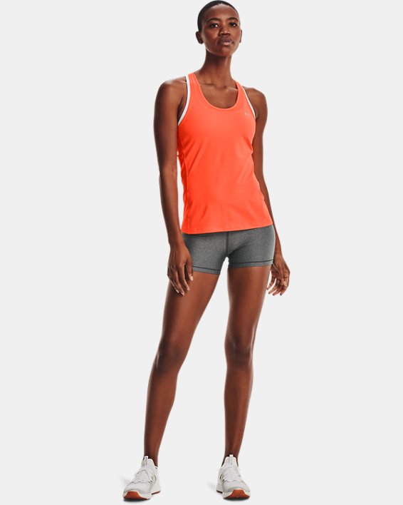 Damen HeatGear® Armour Shorts mit mittelhohem Bund, Gray, pdpMainDesktop image number 2